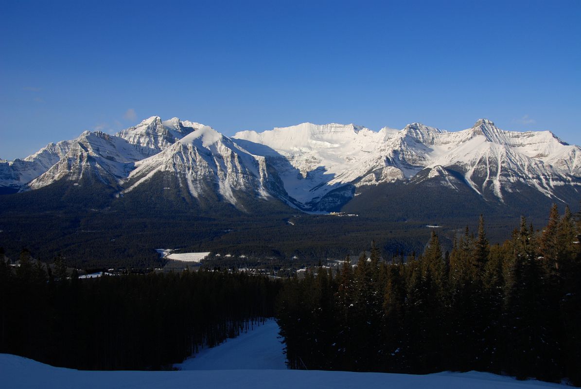 10 Sheol Mountain, Haddo Peak and Mount Aberdeen, Fairview Mountain, Mount Victoria above Lake Louise, Mount Whyte and Mount Niblock From lake Louise Wiwaxy Ski Run